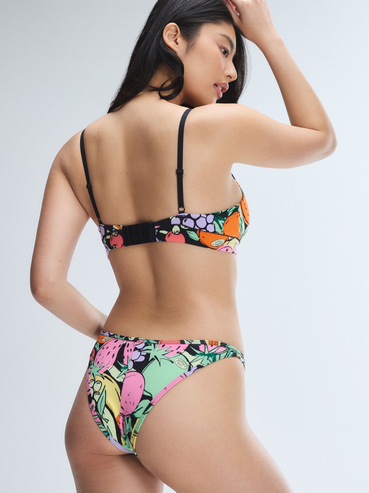 Cotton Essentials High-Leg Bikini Panty in Black & Multi | SAVAGE X FENTY