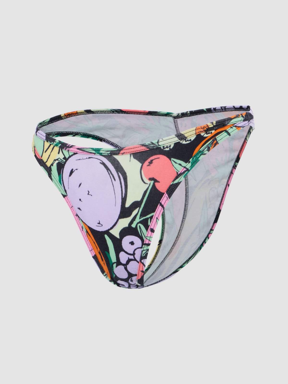 Cotton Essentials High-Leg Bikini Panty in Black & Multi | SAVAGE X FENTY