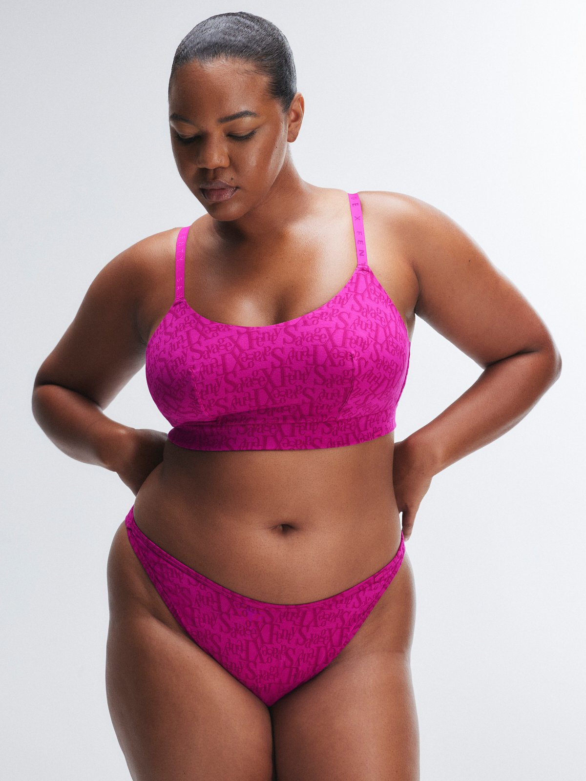 Cotton Essentials String Bikini Panty in Pink & Purple | SAVAGE X FENTY
