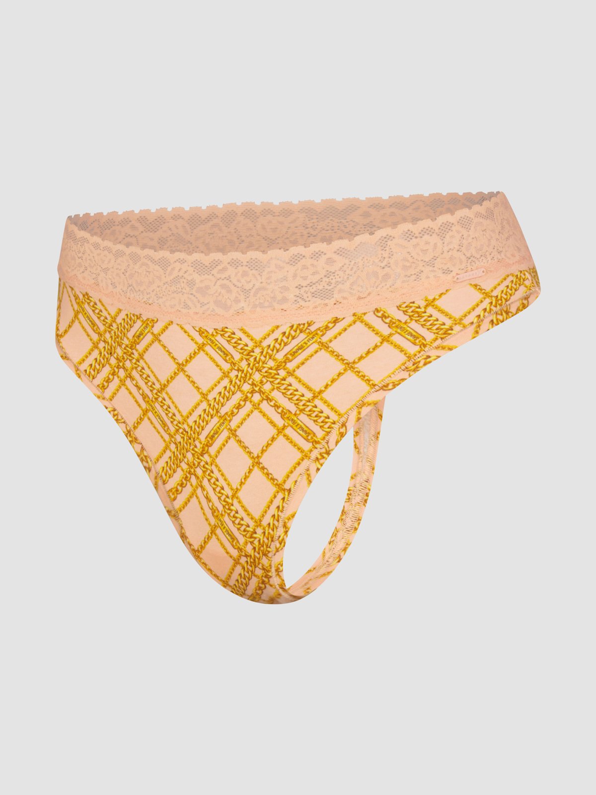 Cotton Essentials Lace-Trim Mid-Rise Thong Panty