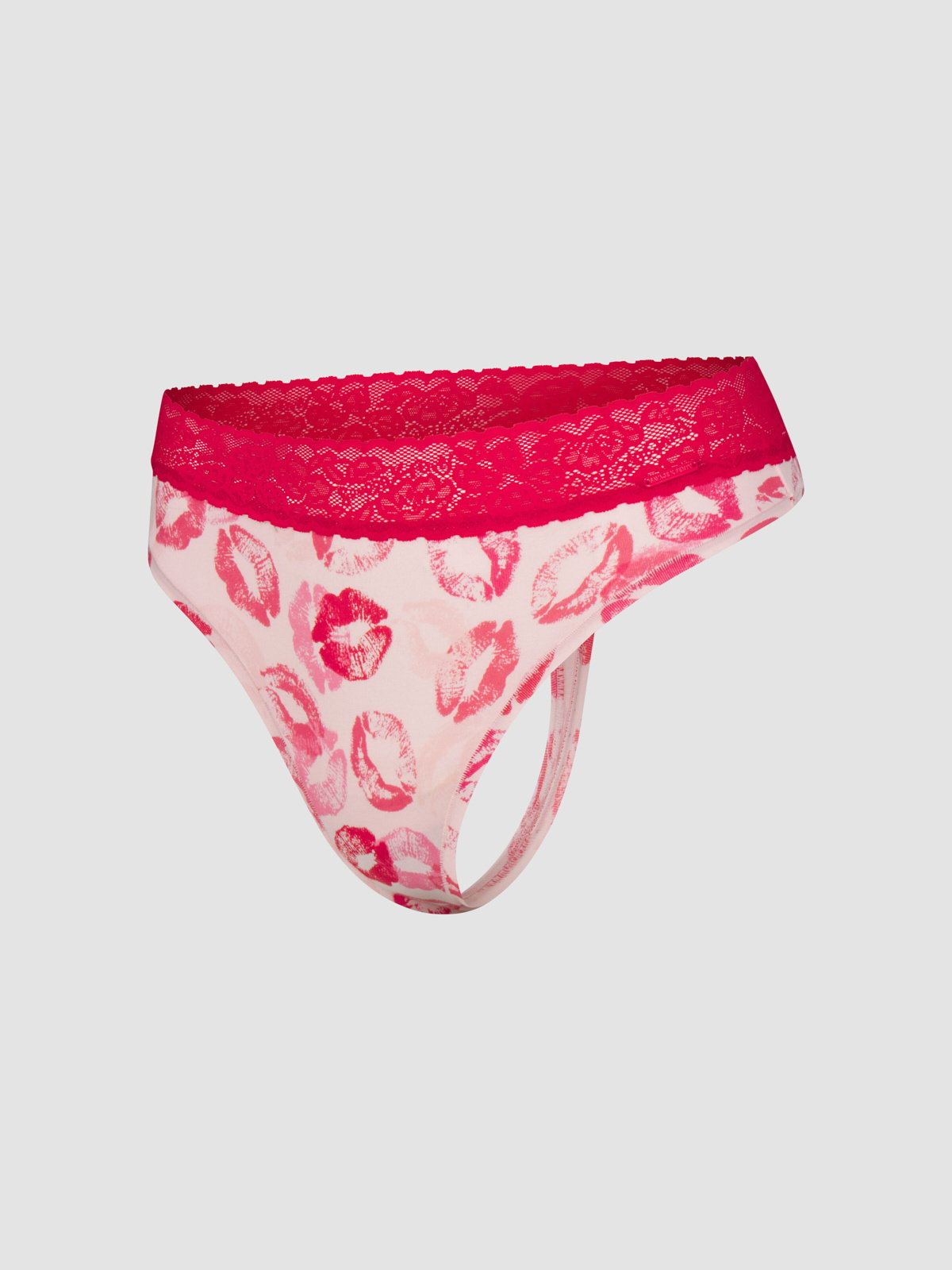 Cotton Essentials Lace-Trim Mid-Rise Thong Panty