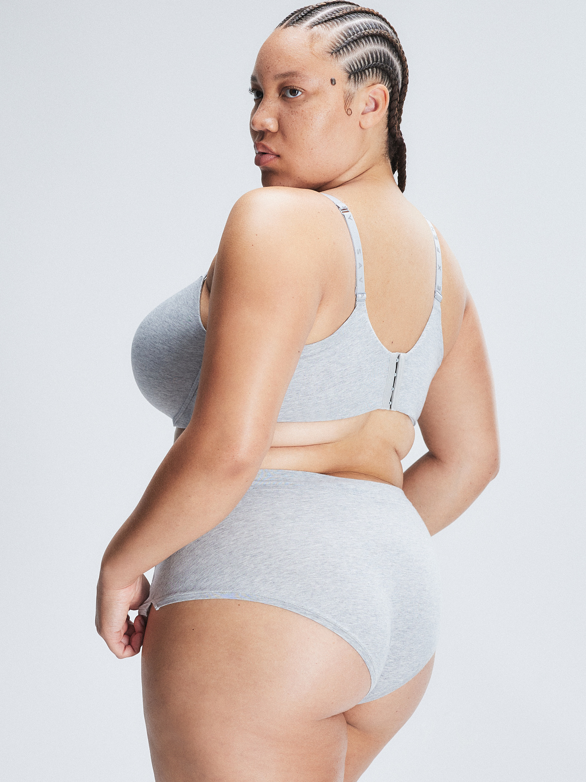 Cotton Essentials Shortie Panty in Grey & Silver | SAVAGE X FENTY