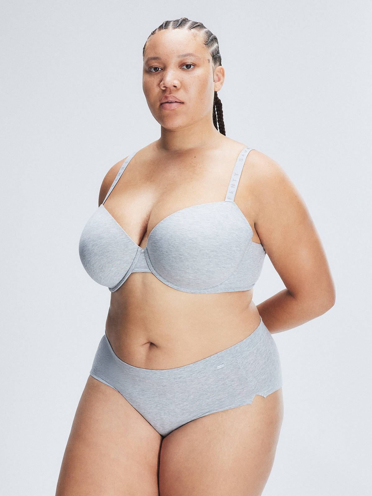 Cotton Essentials Shortie Panty in Grey & Silver | SAVAGE X FENTY