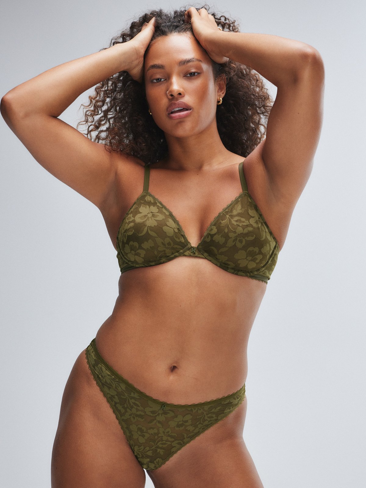 Lavish Lace Brazilian Panty in Green | SAVAGE X FENTY