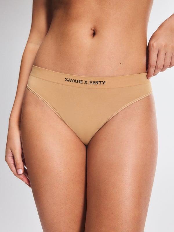 NEW Microfiber Metallic Thong Panty