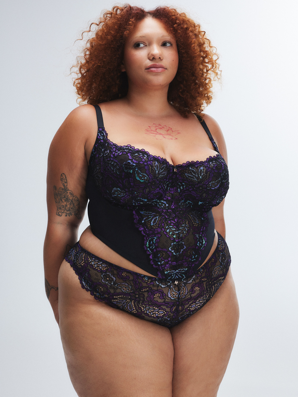 Romantic Corded Lace Metallic Brazilian Panty in Black & Multi | SAVAGE X FENTY