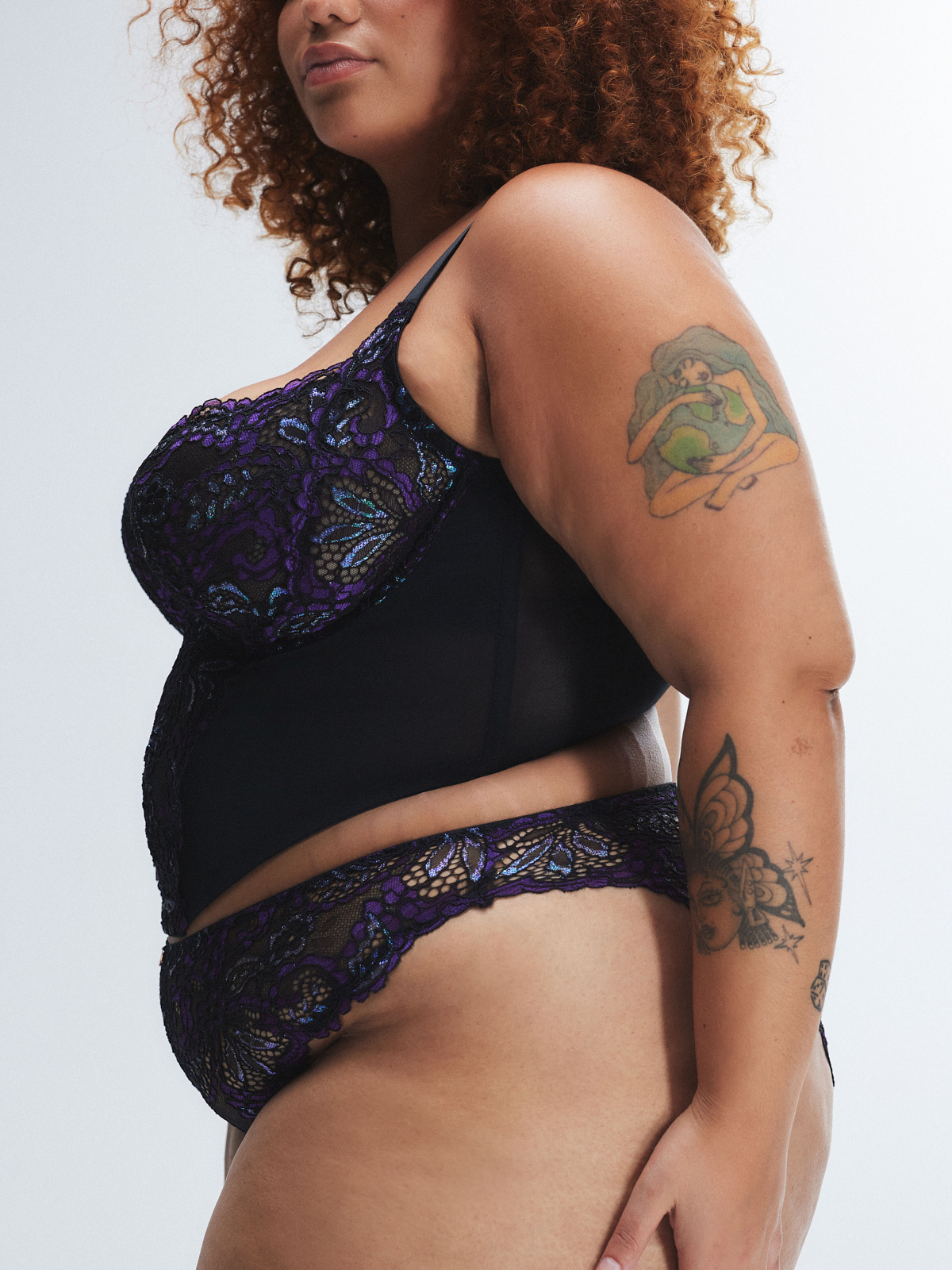 Romantic Corded Lace Metallic Brazilian Panty in Black & Multi | SAVAGE X FENTY