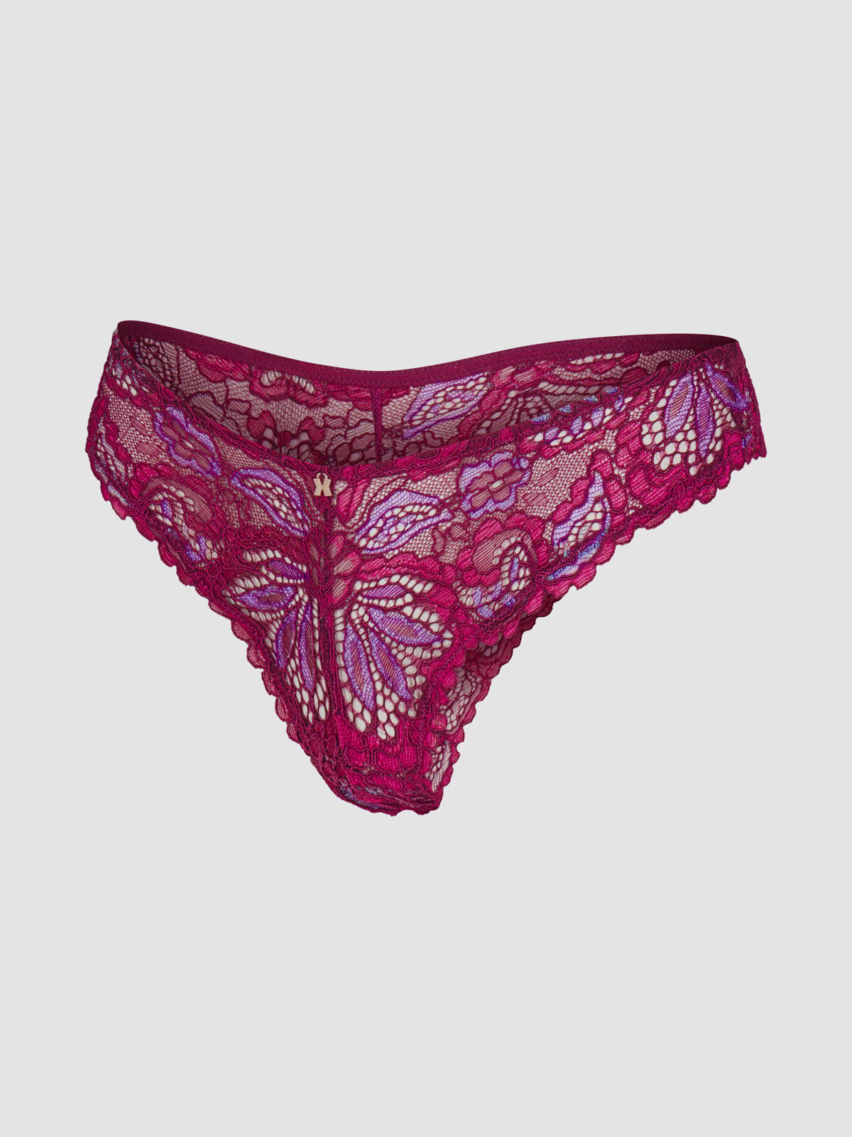 Romantic Corded Lace Metallic Brazilian Panty