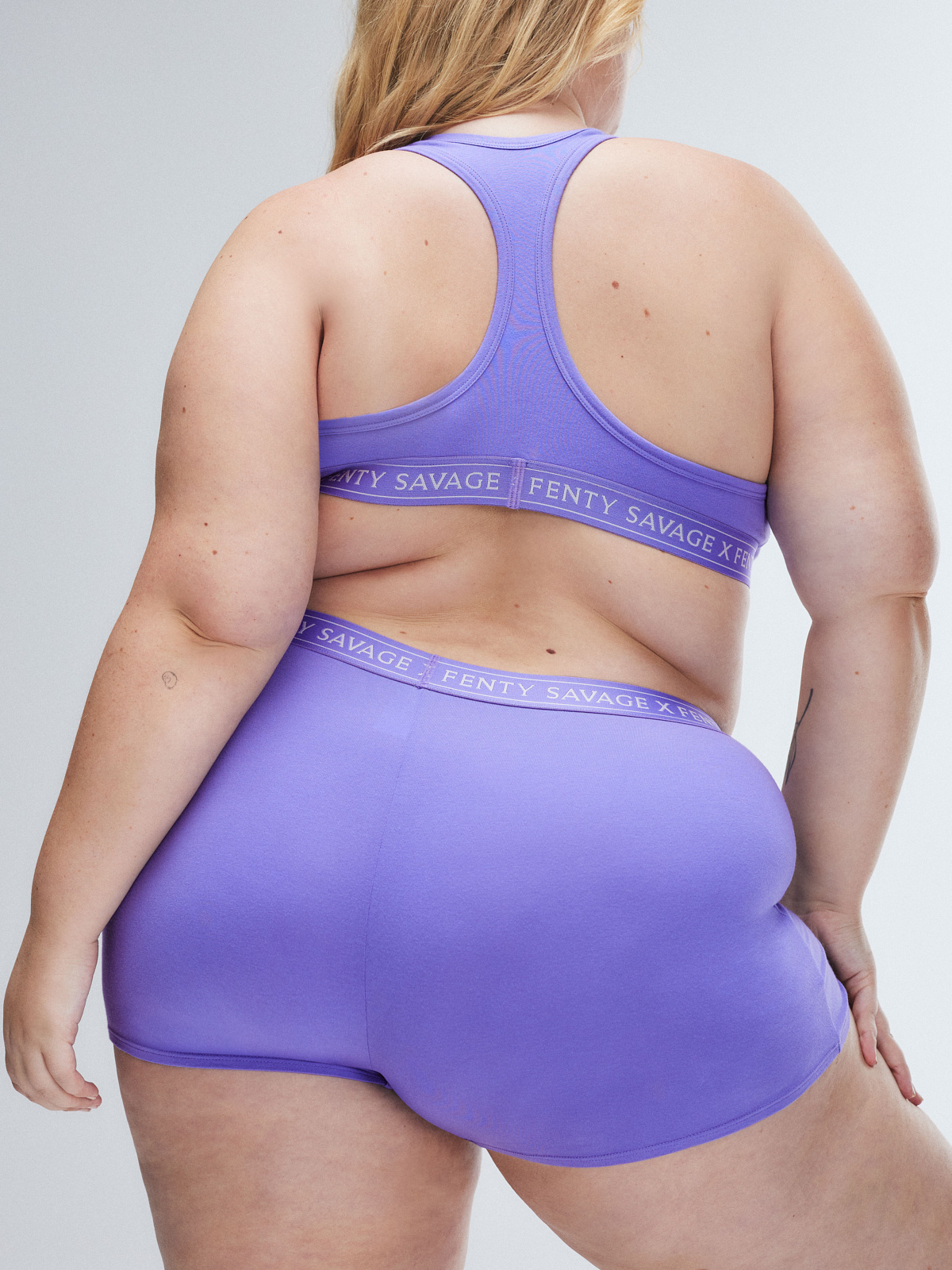 Cotton Essentials Logo-Trim Boy Short Panty in Blue | SAVAGE X FENTY