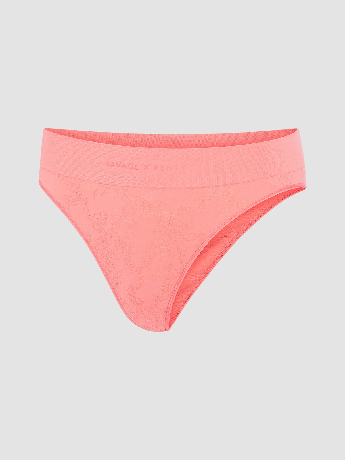 Seamless Floral High-Waist Bikini Panty in Pink | SAVAGE X FENTY