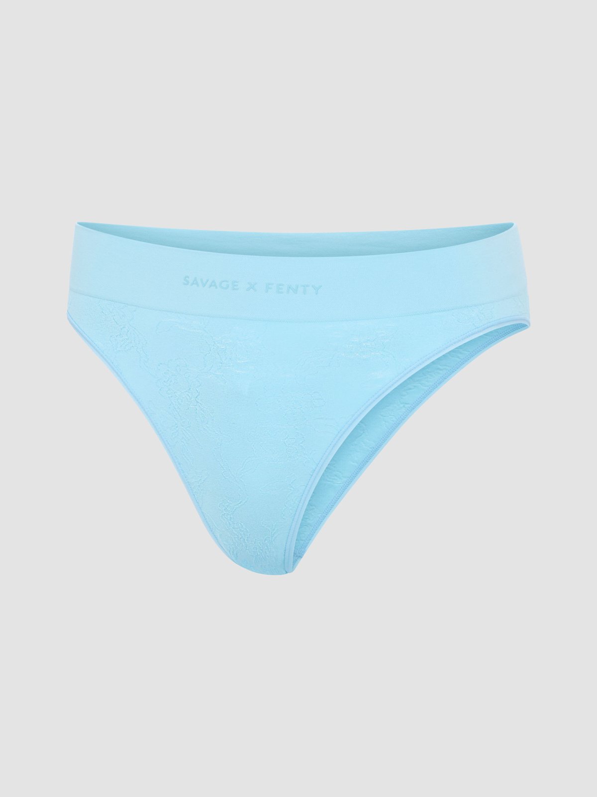 Seamless Floral High-Waist Bikini Panty in Blue | SAVAGE X FENTY
