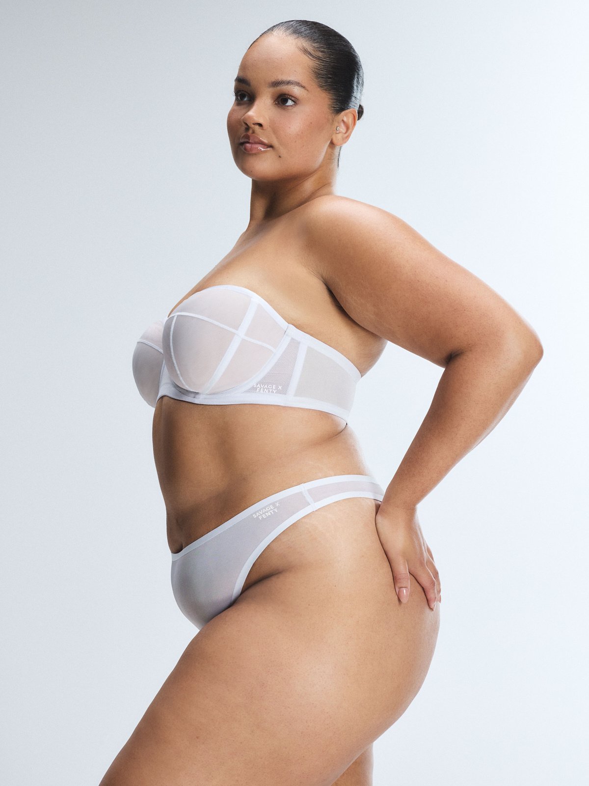 Sheer X Thong Panty in White | SAVAGE X FENTY