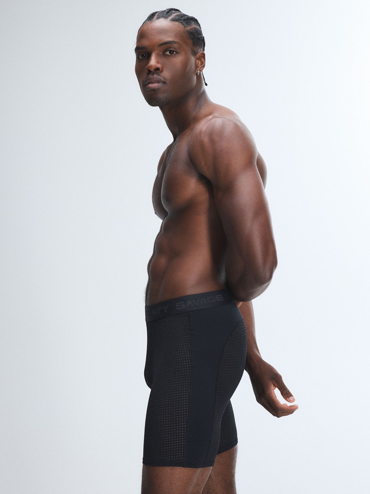 Shadow Fit Mesh Long Boxer Briefs in Black | SAVAGE X FENTY