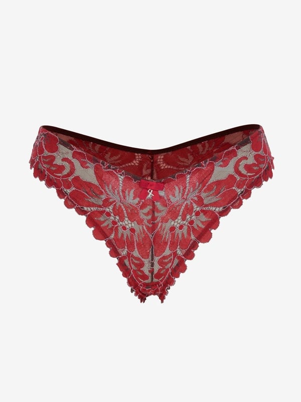 Floral Corded Lace Brazilian Panty