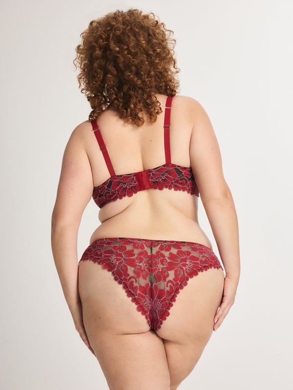 Floral Corded Lace Brazilian Panty