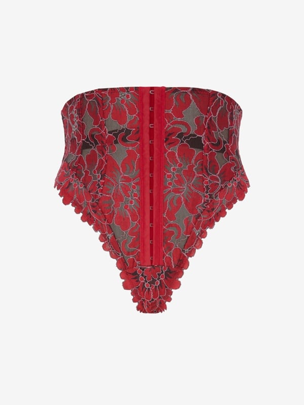 Floral Corded Lace High-Waist Thong Panty