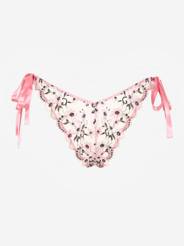 Koton Mutandine Braziliane Donna – Pizzo Floreale, Vita Media – Rosa, Taglia 276 – 88% Poliammide