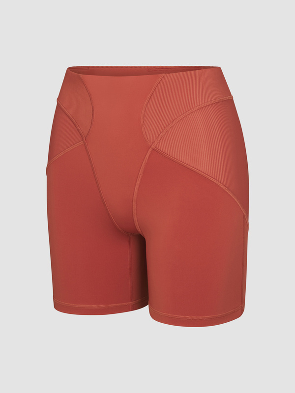 Curve Alert High-Waist Rib Short in Orange & Red | SAVAGE X FENTY