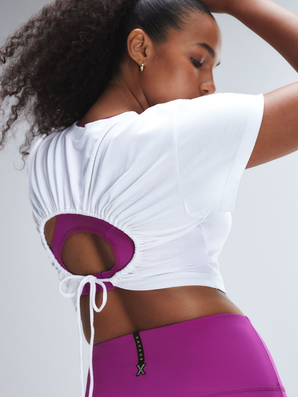 Flex On U Cinch-Back Crop Tee