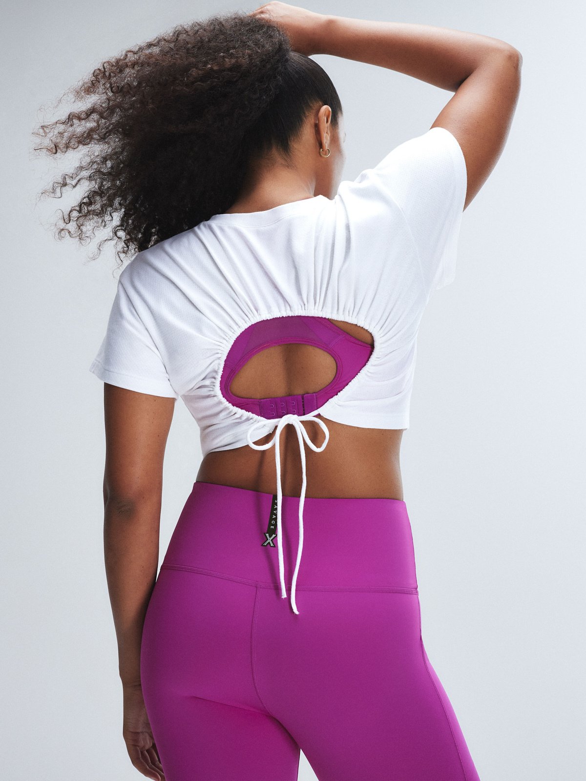 Flex On U Cinch-Back Crop Tee