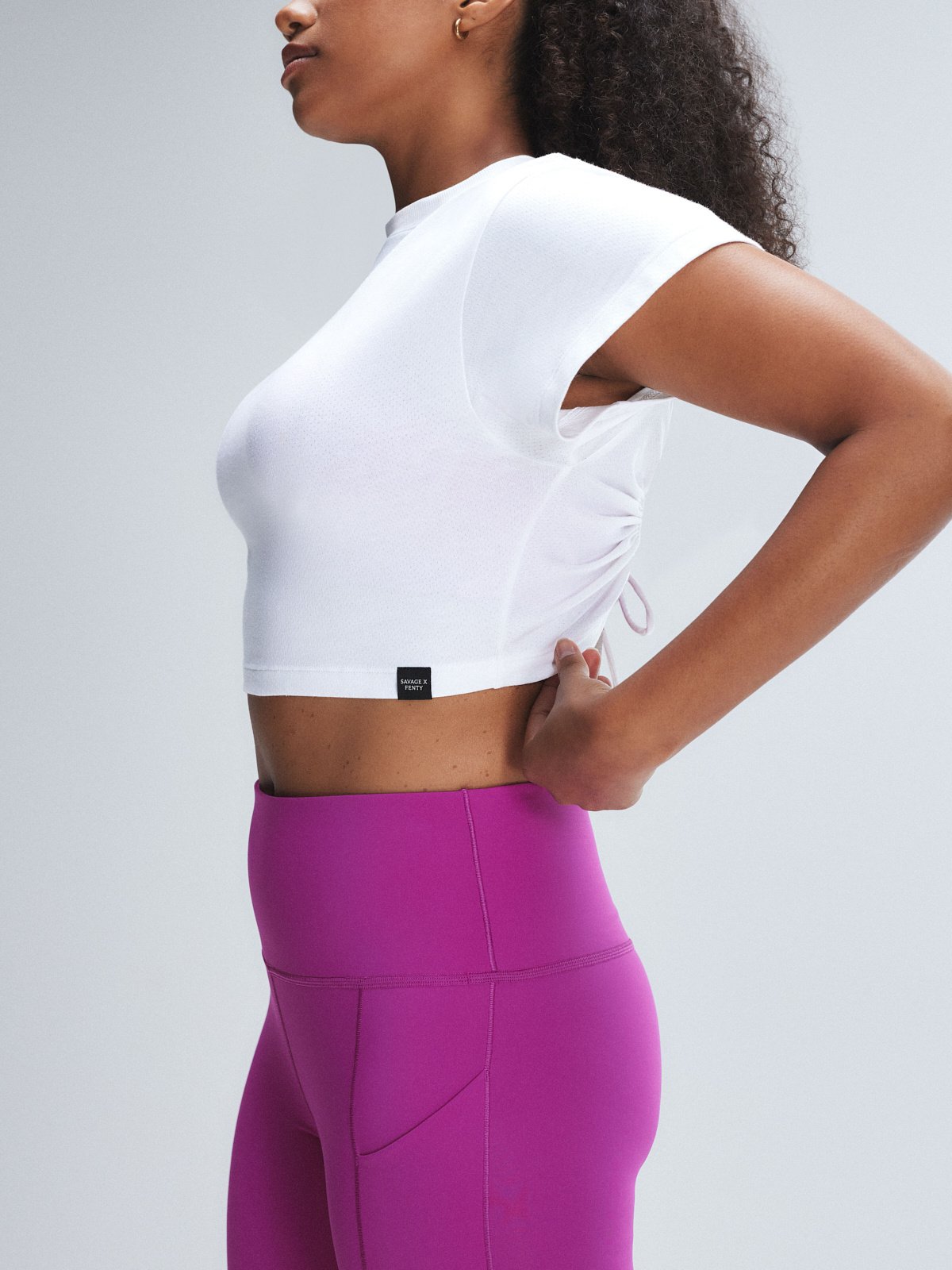 Flex On U Cinch-Back Crop Tee