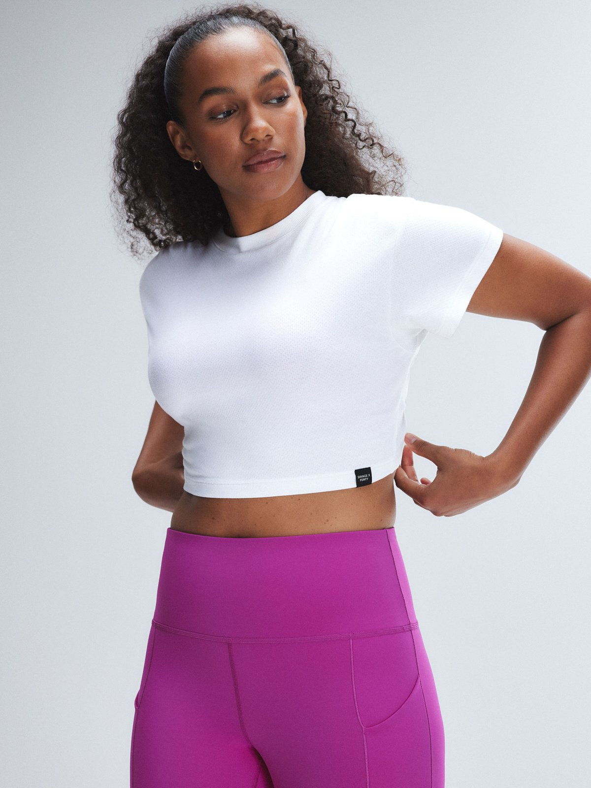 Flex On U Cinch-Back Crop Tee