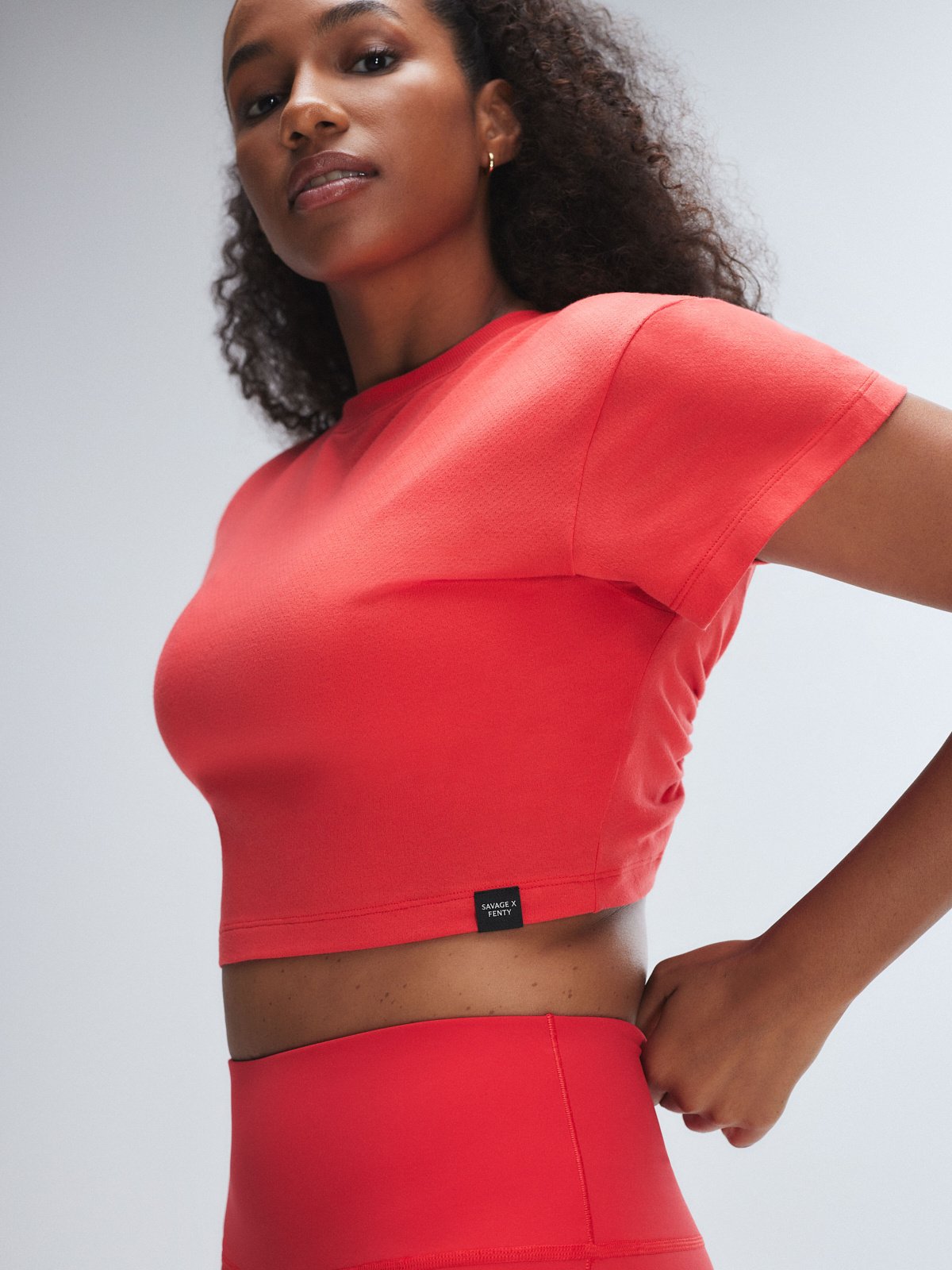 Flex On U Cinch-Back Crop Tee