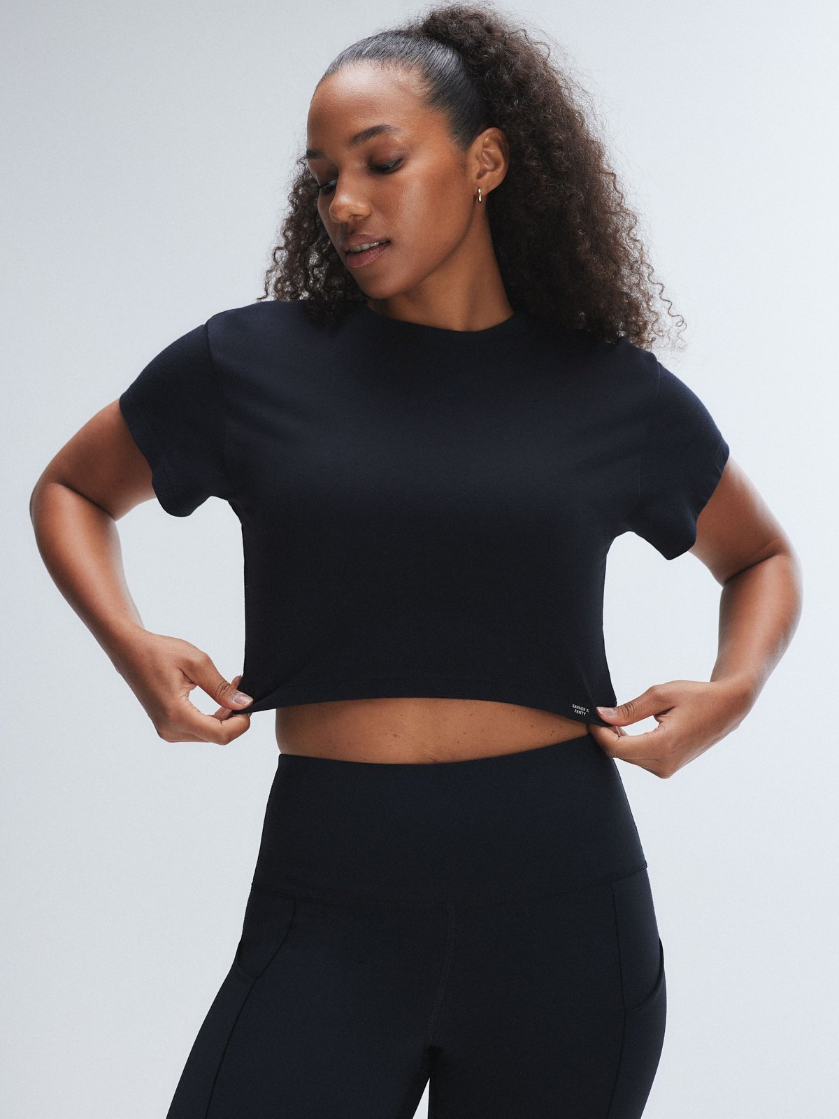 Flex On U Cinch-Back Crop Tee