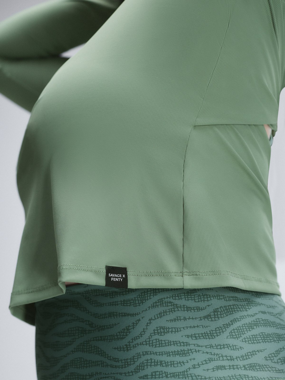 Light Layer Twist Back Top in Green | SAVAGE X FENTY